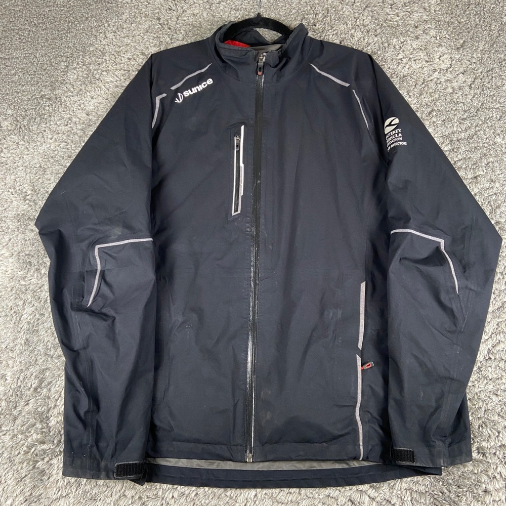 Sunice Orion GORE-TEX Paclite Waterproof Stretch Jacket Mens L Black Logo Rain